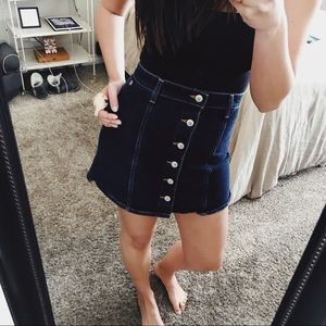 AG x Alexa Chung | Denim Button Up Skirt